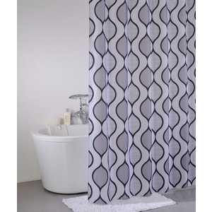 Штора для ванной IDDIS Curved Lines Grey 200х200 см
