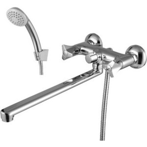 Смеситель для ванны Lemark Plus flame с изливом 300 мм с аксессуарами (LM1051C)