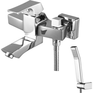 Смеситель для ванны Lemark Unit с фиксиром изливом 107 мм с аксессуарами (LM4514C)