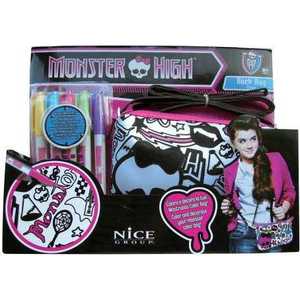 Сумка-раскраска Monster High набор фломастеров, блестки МН916