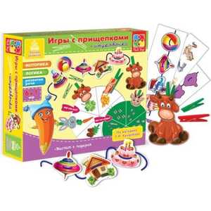 Vladi Toys Настольная игра Прищепочки Животные VT1604-01