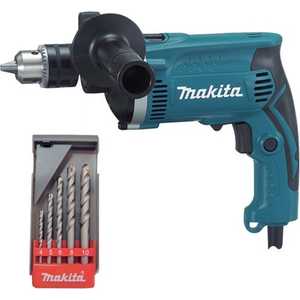 Дрель ударная Makita HP1630KX1 + набор сверл (D-05175)