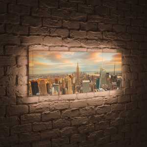 FotonioBox Лайтбокс панорамный "Над городом" 45x135-p018