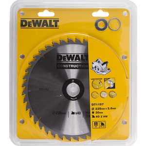 Диск пильный DeWALT 235х30/25.4/20/16мм 40зубьев Construction (DT 1157)