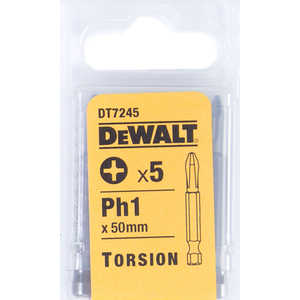 Бит DeWALT PH1 х50мм 5шт Torsion (DT 7245)