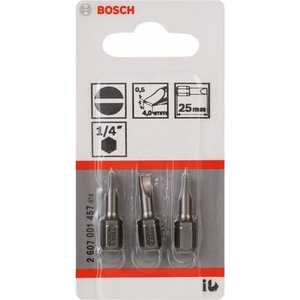 Бит Bosch SL 0.5x4мм х25мм 3шт Extra Hart (2.607.001.457)