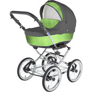 Коляска модульная 2 в 1 BEBE-MOBILE "Santana" (зеленый/графит/стразы) 15W