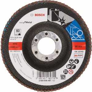 Круг лепестковый торцевой Bosch 115х22.2мм K60 Best for Metal (2.608.605.451)
