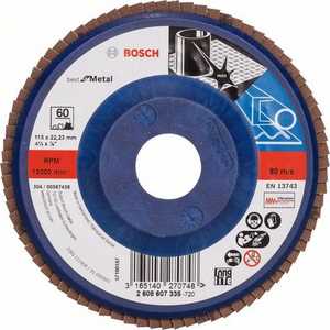 Круг лепестковый торцевой Bosch 115х22.2мм K60 Best for Metal (2.608.607.335)