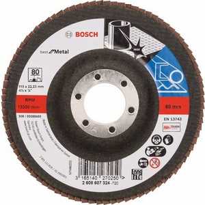 Круг лепестковый торцевой Bosch 115х22.2мм K80 Best for Metal (2.608.607.324)