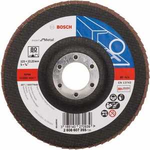 Круг лепестковый торцевой Bosch 125х22.2мм K80 Expert for Metal (2.608.607.355)