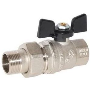 Кран Bugatti шаровый Серия 322 с накидной гайкой (американкой) 3/4"