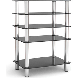 Тумба MetalDesign MD 108-5 каркас черный/стекло дымчатое