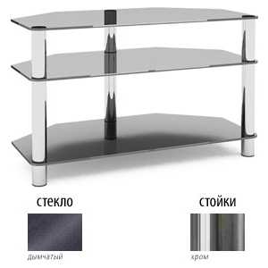 Стойка под аппаратуру MetalDesign Flatform TV 12 каркас хром/стекло дымчатое