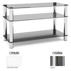 Стойка под аппаратуру MetalDesign Flatform TV 14 каркас хром/стекло прозрачное