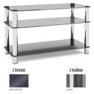 Стойка под аппаратуру MetalDesign Flatform TV 14 каркас хром/стекло дымчатое