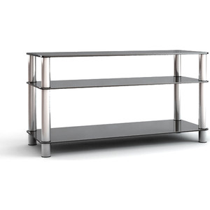 Тумба MetalDesign Flatform TV 15 каркас черный/стекло дымчатое