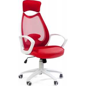 Офисное кресло Chairman CH840 белый пластик DW03/SW03/PU61 красный