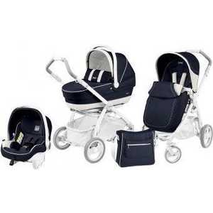 Коляска 3 в 1 Peg-Perego "Book Plus Pure" с шасси Book White (Luna) (синий)