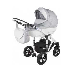 Коляска модульная 2 в 1 BEBE-MOBILE Toscana Ecco 754S белый - бежевый в принт