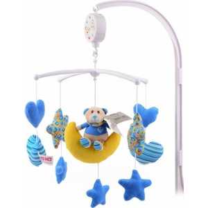 Музыкальный мобиль I-Baby Мишка на луне синий B-13118