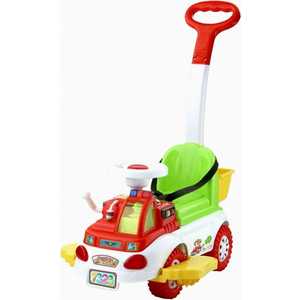 Каталка TOYSMAX Грузовичок белый с ручкой управления 7323