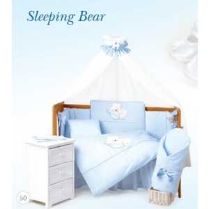 Комплект в кровать Tuttolina 6 предметов Sleeping Bear голубой 6HD/50