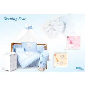 Комплект постельного белья Tuttolina 3 предмета Sleeping Bear голубой 3HD/50