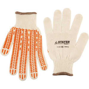 Перчатки Stayer трикотажные с защитой от скольжения 10 класс х/б L-XL Expert (11401-XL)