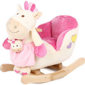 Качалка Leader Kids Пони бежевый/розовый JR2564B