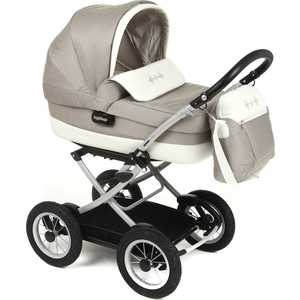 Коляска классическая Peg-Perego Culla Auto Avana с шасси Velo 58.5 Nero бежевый/белый