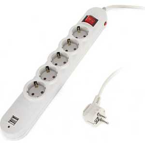Сетевой фильтр Supra SF-5-ESC-USB-1.8M light grey