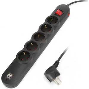 Сетевой фильтр Supra SF-5-ESC-USB-5M black