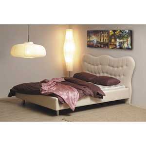 Кровать ОЛМЕКО Треви-3 160х200 черный кожзам