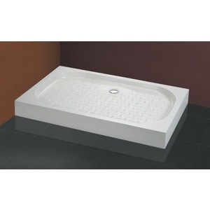 Душевой поддон Cezares 120x80x13 см литой из искусственного мрамора прямоугольный. (TRAY-S-AH-120/80-13-W)