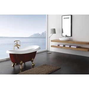 Акриловая ванна BelBagno 170x80.5x81.5 см свободностоящая исполнение золото красный исполнение (BB04-ROS-ORO)