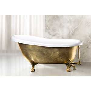 Акриловая ванна BelBagno 170x80.5x81.5 см свободностоящая исполнение золото (Foglia Oro) (BB04-ORO/BIA)