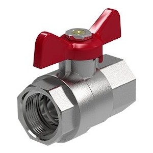 Кран ROYAL Thermo шаровый Optimal латунный резьбы гайка - гайка ручка бабочка 1/2" (RTO 07007)