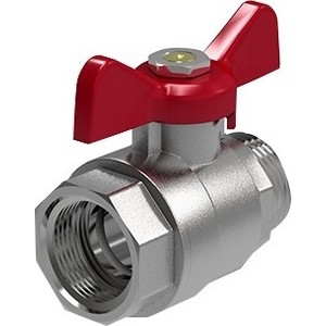 Кран ROYAL Thermo шаровый Optimal латунный резьбы штуцер - гайка ручка бабочка 1/2" (RTO 07010)