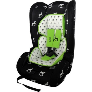 Автокресло BabyHit чёрный в белую лошадку (Sider LB510)