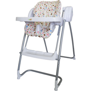 Стульчик Geoby белый с цветными кружочками (TS100 White)