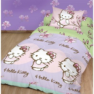 Детское полутороспальное постельное белье Hello Kitty Магнолия с наволочкой 50х70 (180499)