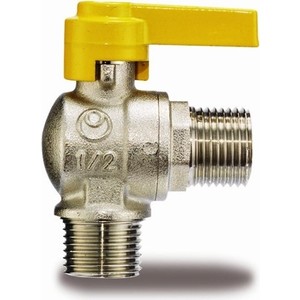 Кран IVR шаровый угловой для газа RUBINETTI 112 1/2 НР