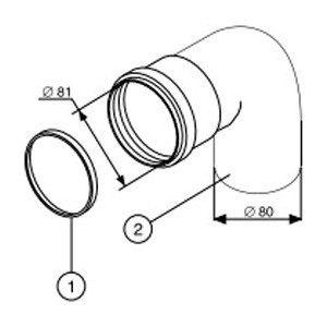 Колено PROTHERM DN 80 мм - 90 град (0020088233) protherm exabasic 0000006195
