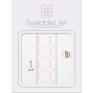 Набор пеленок SwaddleDesigns SwaddleLite Boats and Fish Pink (SD-442P)