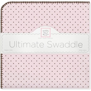Фланелевая пеленка SwaddleDesigns для новорожденного Pink w/BR Dot (SD-014PP)
