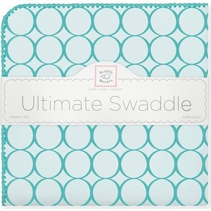 Фланелевая пеленка SwaddleDesigns для новорожденного Кружки -бирюза (SD-400TQ)