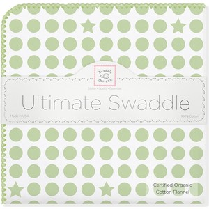Фланелевая пеленка SwaddleDesigns Organic Kiwi Dot/Heart K (SD-068KW)