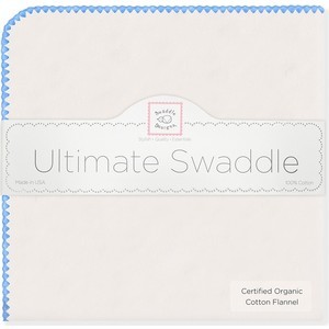 Фланелевая пеленка SwaddleDesigns Organic Natural w/Blue (SD-004B)