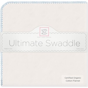 Фланелевая пеленка SwaddleDesigns Organic Natural w/Pstl Bl (SD-004PB)